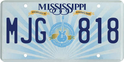MS license plate MJG818