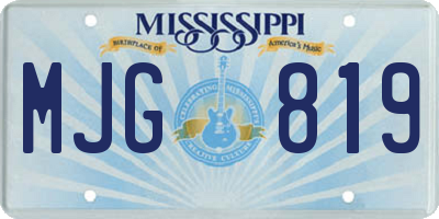 MS license plate MJG819