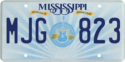 MS license plate MJG823