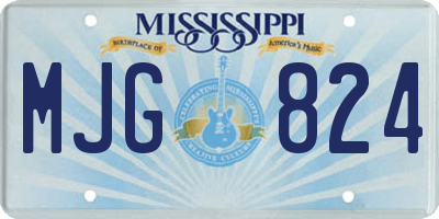 MS license plate MJG824