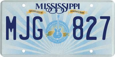 MS license plate MJG827