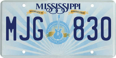 MS license plate MJG830