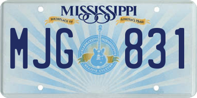 MS license plate MJG831