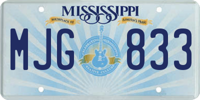 MS license plate MJG833