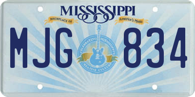 MS license plate MJG834