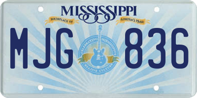 MS license plate MJG836
