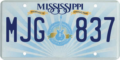 MS license plate MJG837