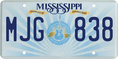 MS license plate MJG838