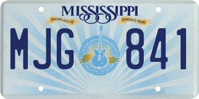 MS license plate MJG841