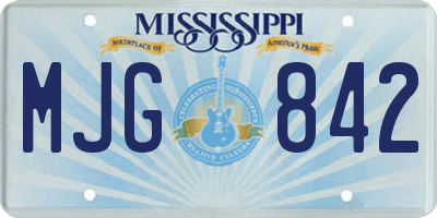 MS license plate MJG842