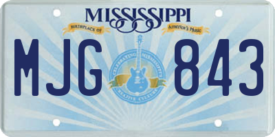MS license plate MJG843