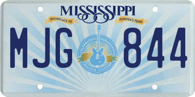 MS license plate MJG844
