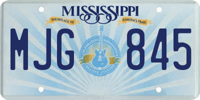 MS license plate MJG845