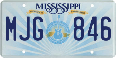 MS license plate MJG846