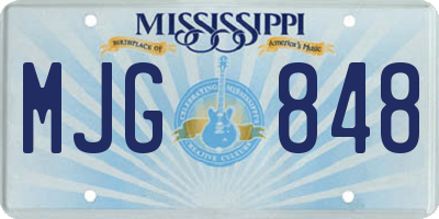 MS license plate MJG848