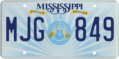MS license plate MJG849