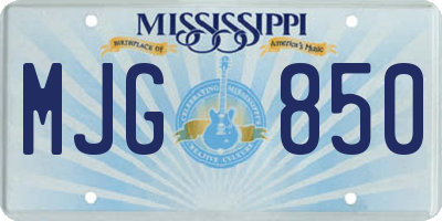 MS license plate MJG850