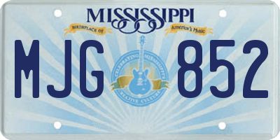 MS license plate MJG852