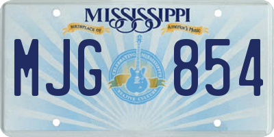 MS license plate MJG854