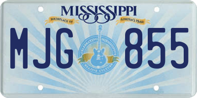 MS license plate MJG855