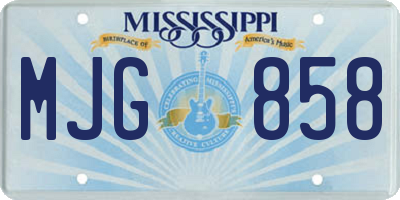 MS license plate MJG858