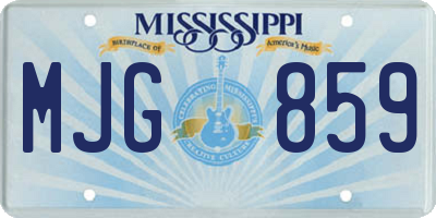 MS license plate MJG859