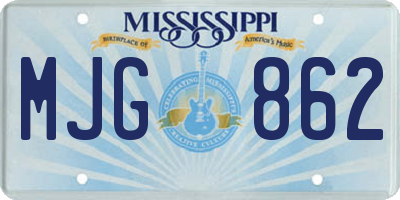 MS license plate MJG862