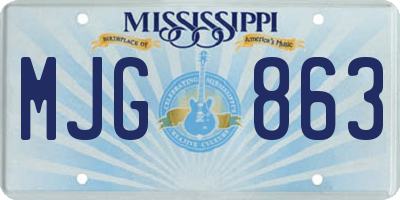 MS license plate MJG863
