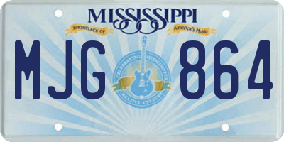 MS license plate MJG864