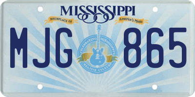 MS license plate MJG865