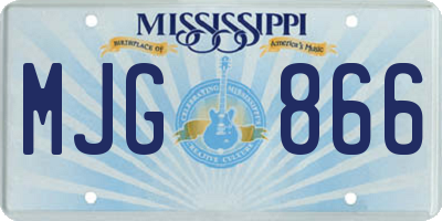 MS license plate MJG866