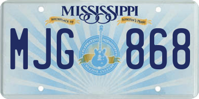 MS license plate MJG868