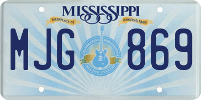 MS license plate MJG869