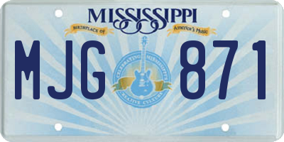 MS license plate MJG871