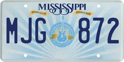 MS license plate MJG872