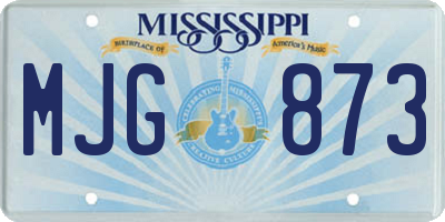 MS license plate MJG873