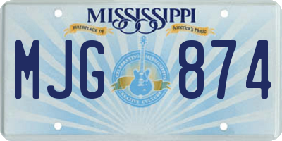 MS license plate MJG874