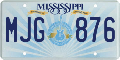 MS license plate MJG876