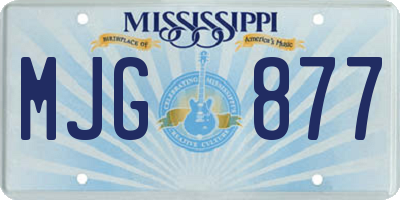 MS license plate MJG877