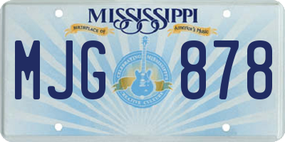MS license plate MJG878