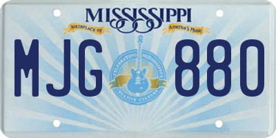 MS license plate MJG880