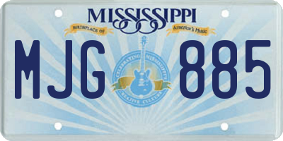 MS license plate MJG885