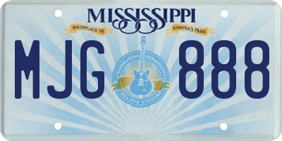MS license plate MJG888