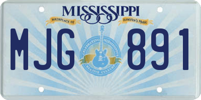 MS license plate MJG891