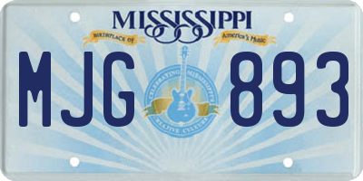 MS license plate MJG893