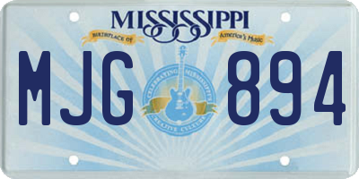 MS license plate MJG894