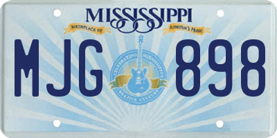 MS license plate MJG898