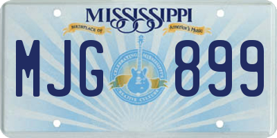 MS license plate MJG899