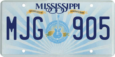 MS license plate MJG905