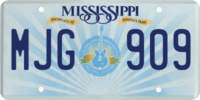 MS license plate MJG909